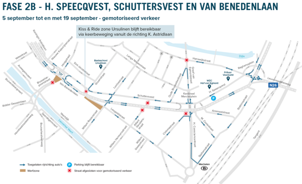 Werken H.Speecqvest, Schuttersvest en Van Benedenlaan duren 1 week langer
